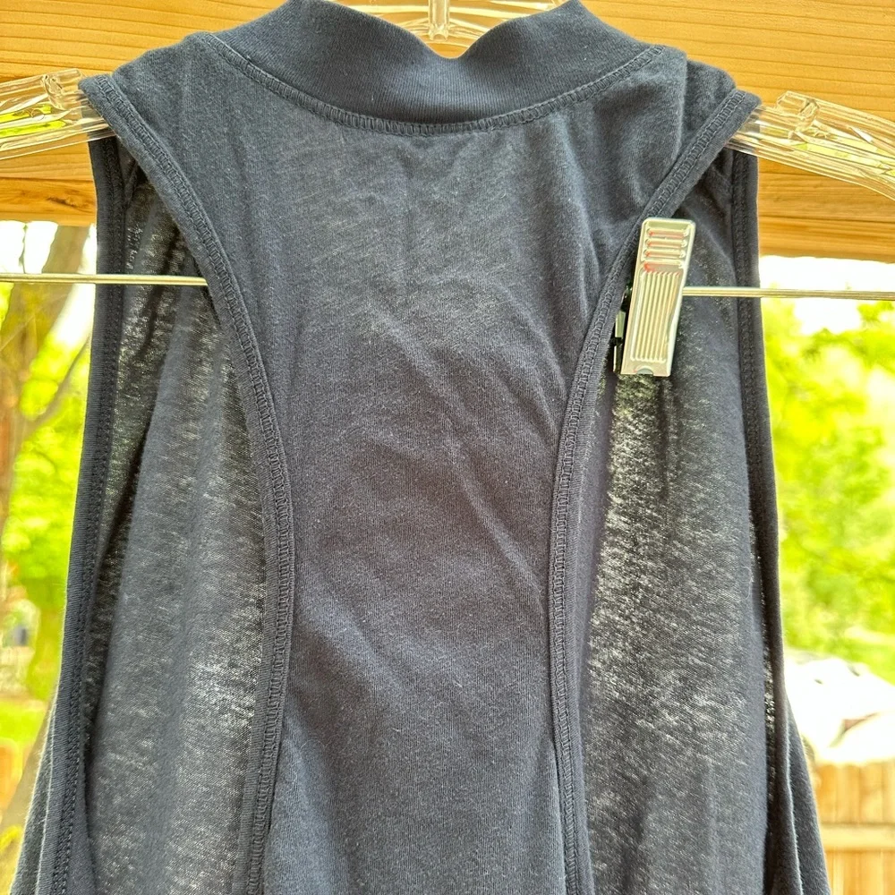 Anthropologie Electric & Rose NWOT Mock Neck Dark Blue Muscle Tank Large - Picture 3 of 12